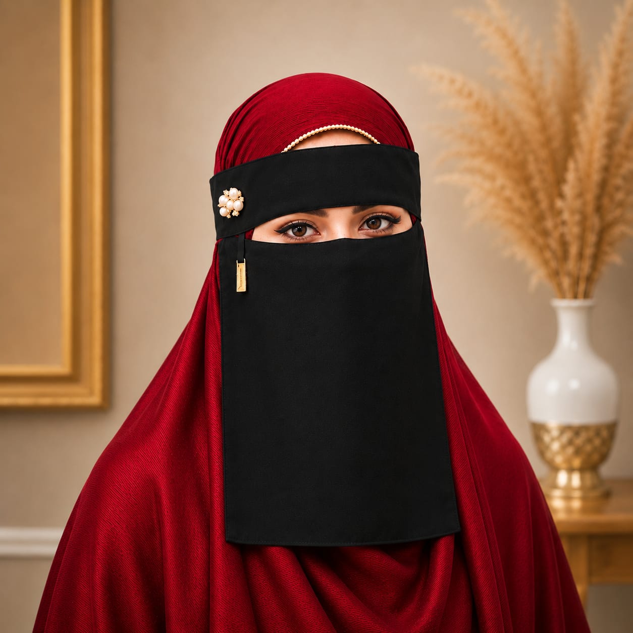 Pendent Brooch Niqab – Elegant Modest Face Veil