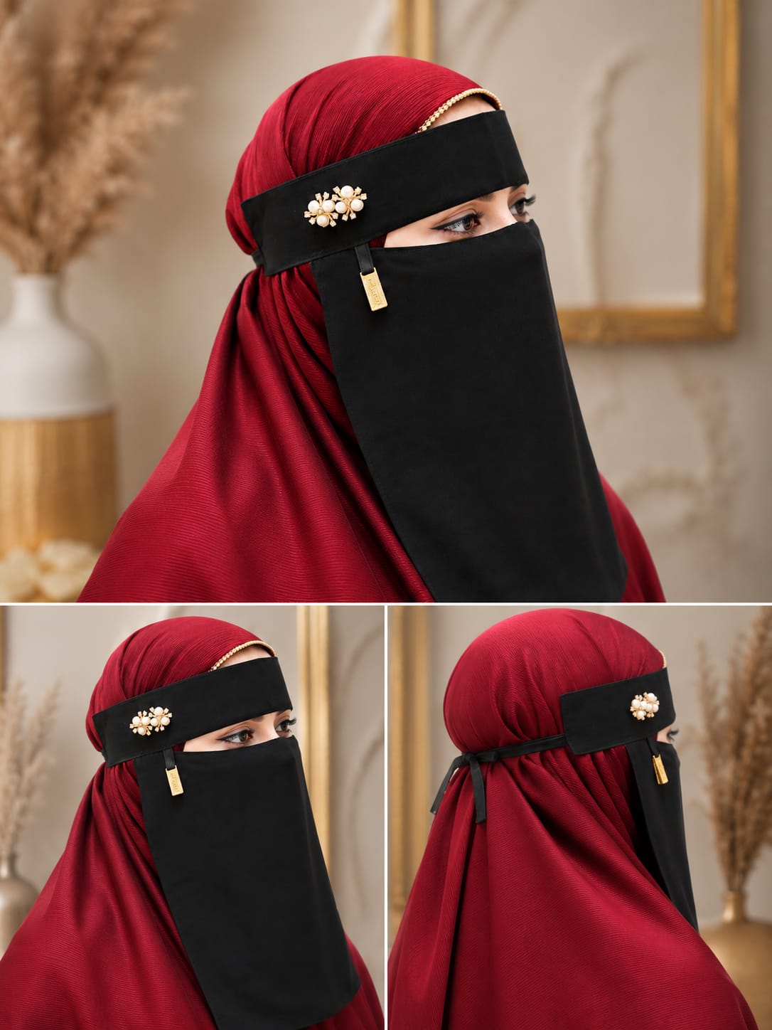 Pendent Brooch Niqab – Elegant Modest Face Veil
