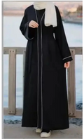 Classic Black Piping Open Abaya