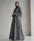 Marble Grey Printed Abaya