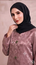 Dusty Rose Jacquard Printed Abaya