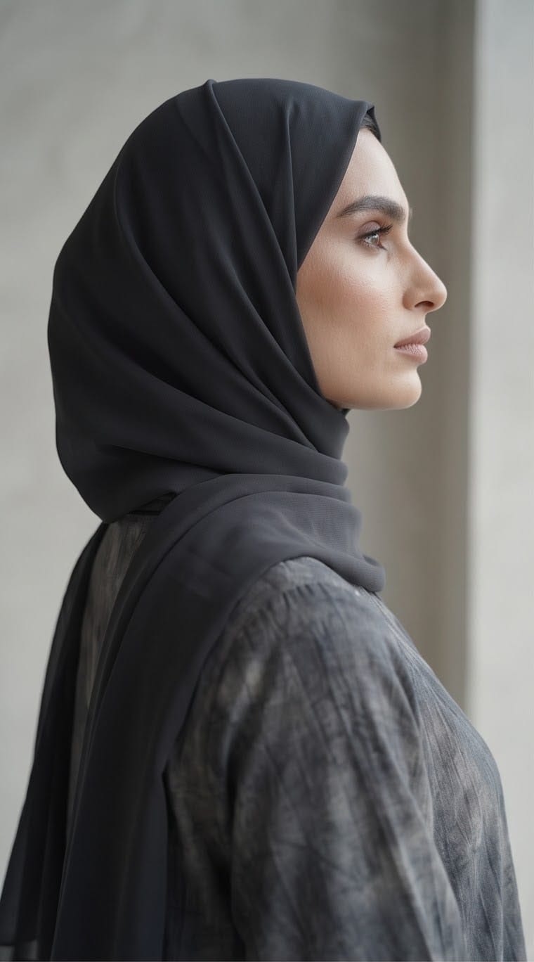 Marble Grey Printed Abaya