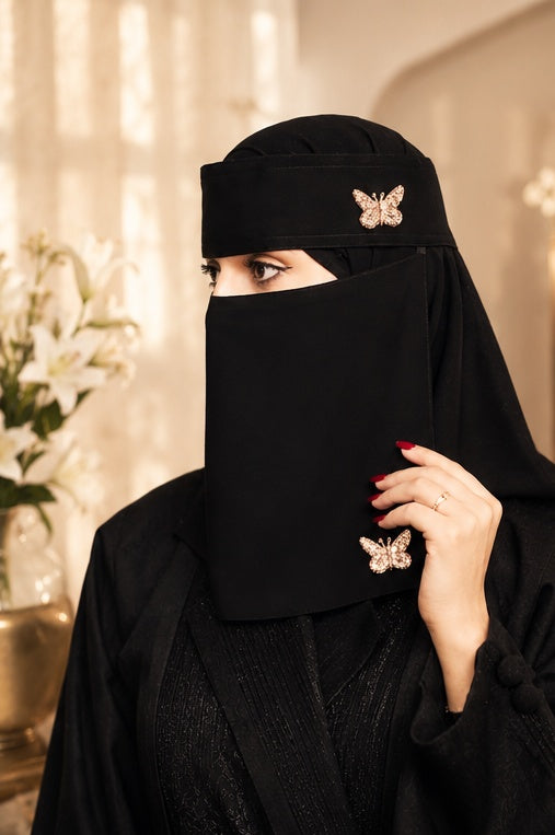 Butterfly Embellished Niqab