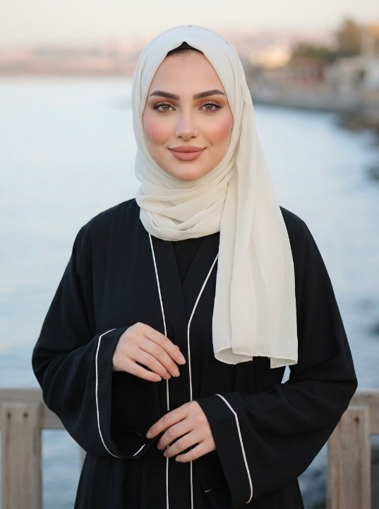Classic Black Piping Open Abaya